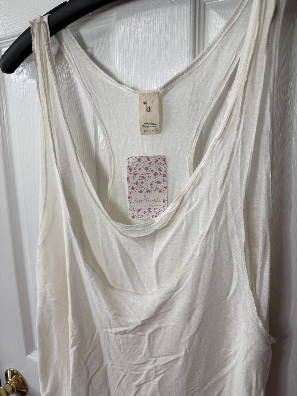 Free People Cream Double-Layered Scoop Tank - Picture 3 of 7